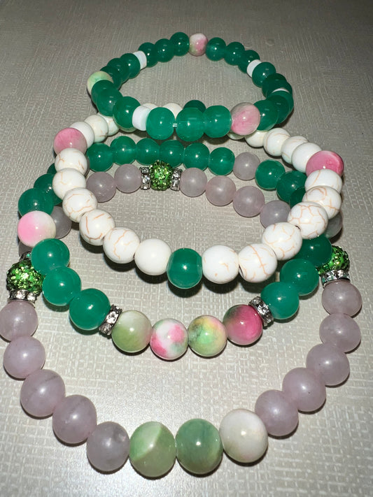 Green & Pink Dunk Low Matching Bracelet