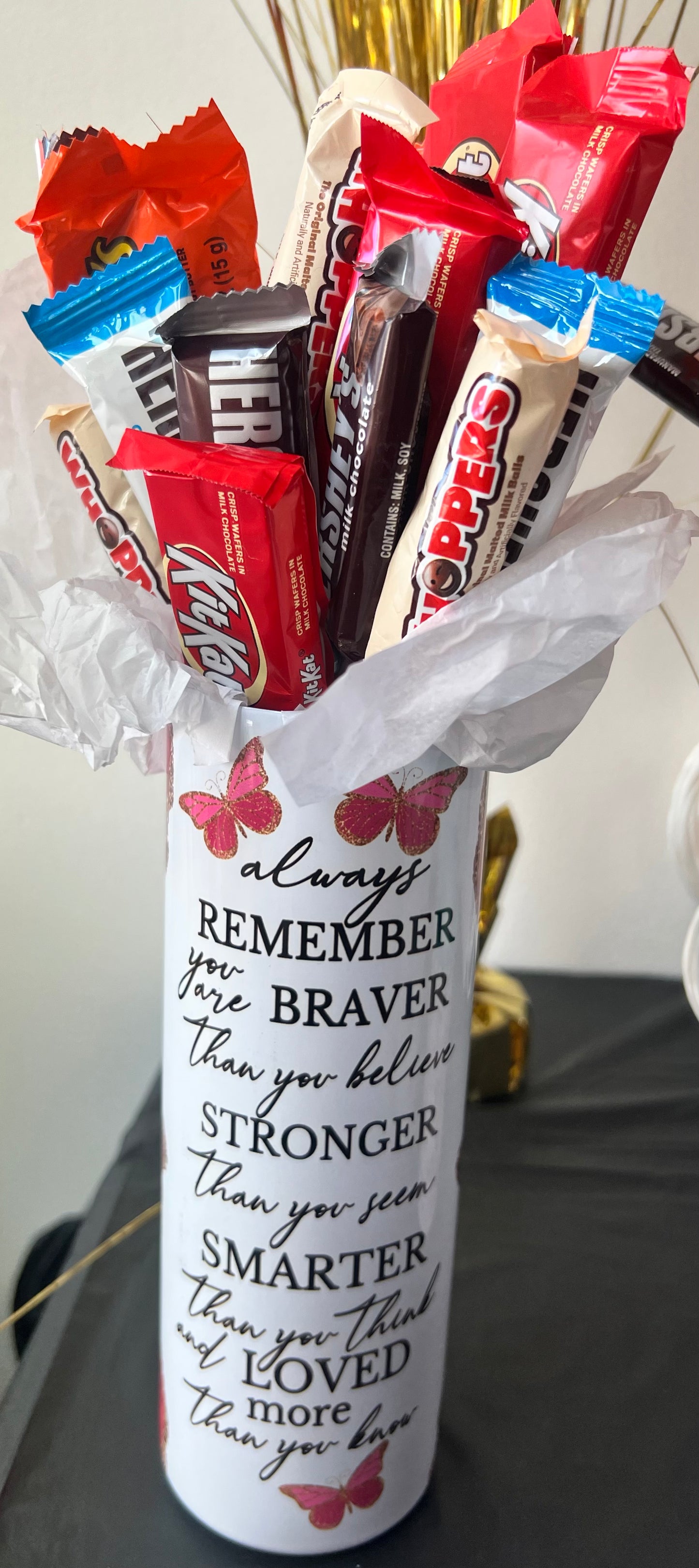 Custom Tumbler with Candy Bouquet