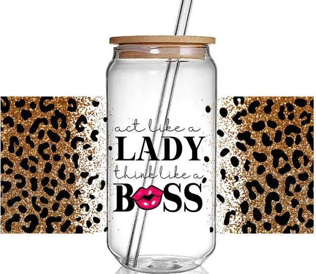 Act Like a Lady Glass Cup