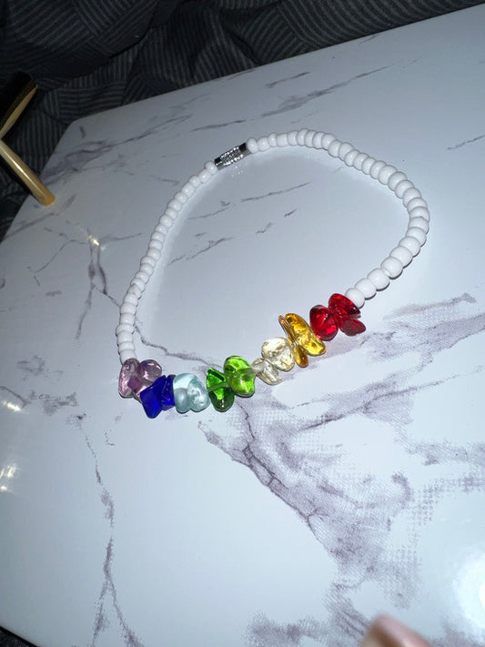 Rainbow Chip Anklet